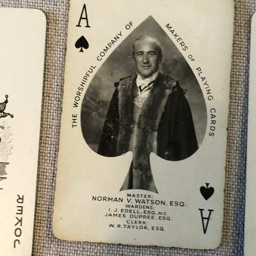 205 - Box of old playing cards. The worshipful company of makers of playing cards. Master Norman V Watson ... 