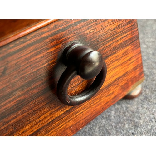 217 - Fabulous Edwardian Walnut wood Tea caddy with inlaid Mother of Pearl  floral scrolls. No key and ins... 