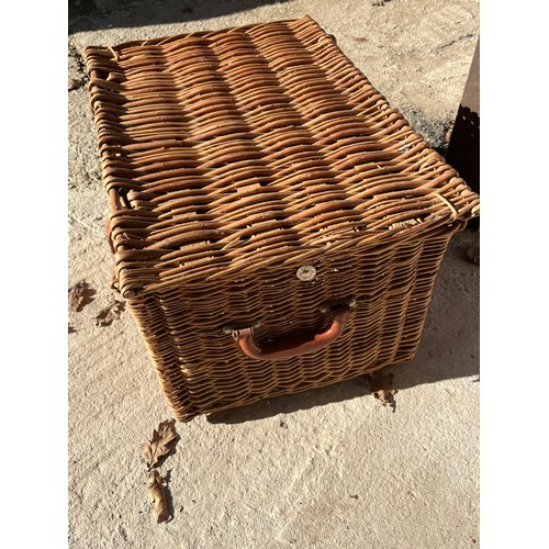 222 - Wicker basket/Hamper Including contents.