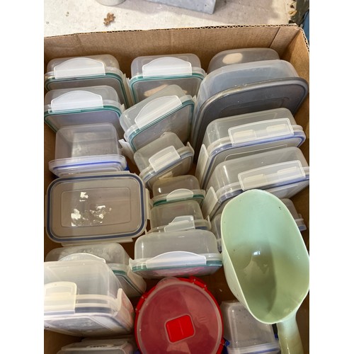 224 - Box full of plastic containers with Sealable lids