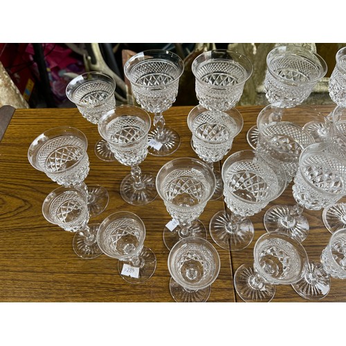 339 - A part suite of Thomas Webb Russel pattern cut crystal glasses