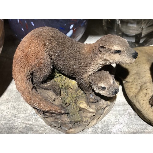 367 - 2 Resin Otter figurines