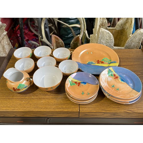 376 - Japanese hand painted eggshell teaset