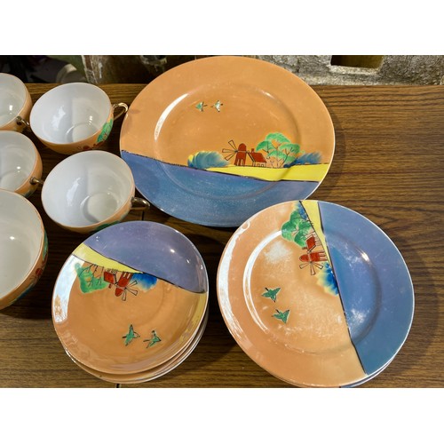 376 - Japanese hand painted eggshell teaset