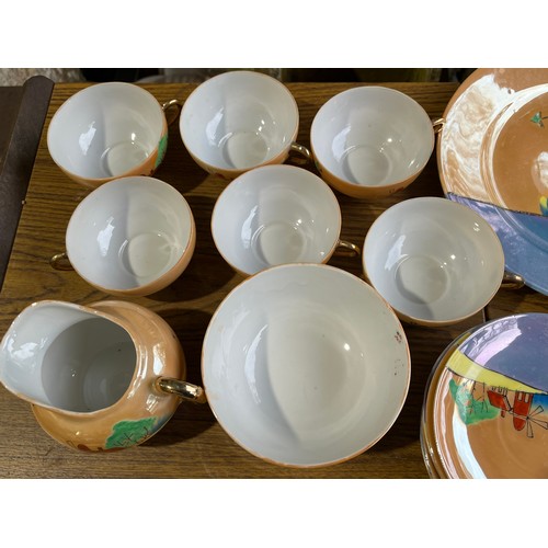 376 - Japanese hand painted eggshell teaset