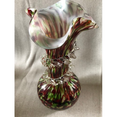 502 - Franz Weltz glass splatterware vase