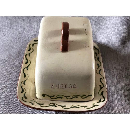 503 - Torquay-ware covered butter/cheese dish