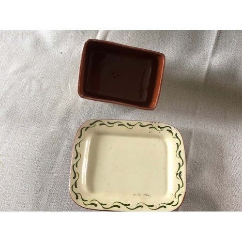 503 - Torquay-ware covered butter/cheese dish