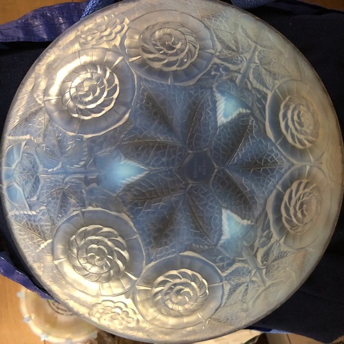 504 - Large French opalescent relief molded glass bowl