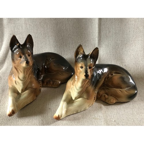 508 - Pair of ceramic German Shepherd Dogs