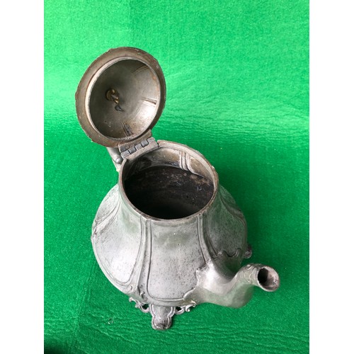 510 - Shaw & Fisher, Sheffield, pewter teapot with reg. diamond and numbered 1392