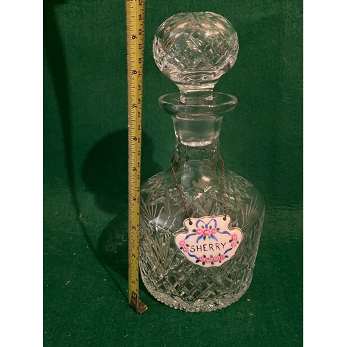 628 - Cut crystal decanter with stopper