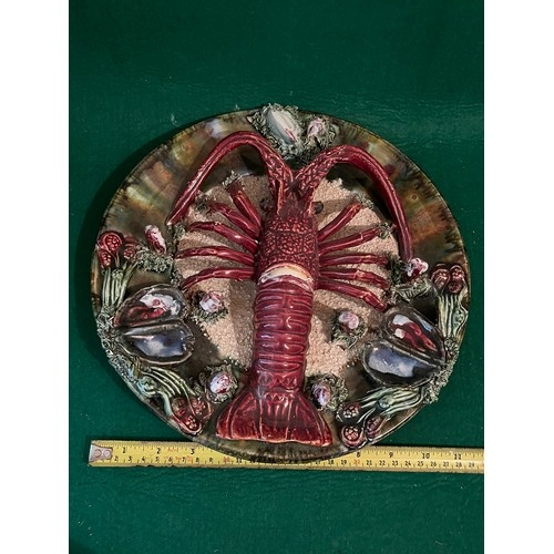 629 - Portuguese Pallisy lobster wall plate