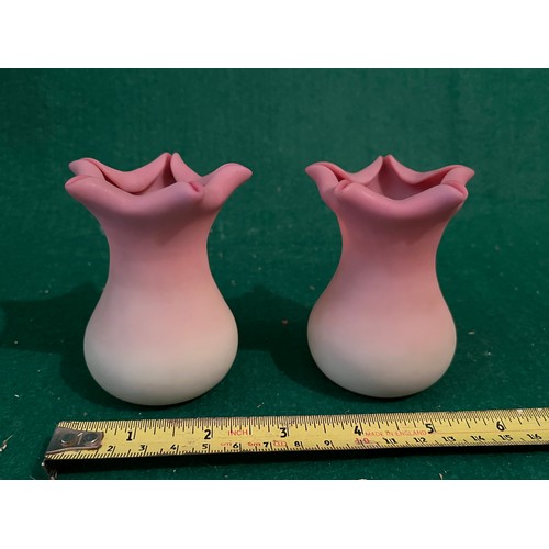 630 - Pair of Thomas Webb Burmese vases