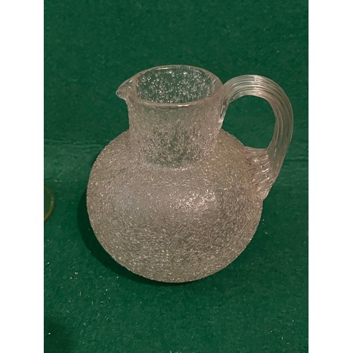 637 - Boston & Sandwich American Overshot textured glass jug