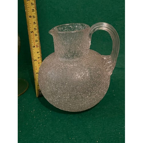 637 - Boston & Sandwich American Overshot textured glass jug