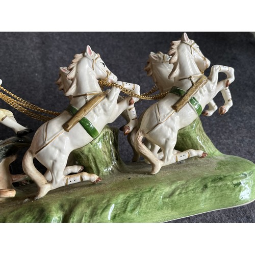 653 - Vintage Capodimonte horse drawn carriage