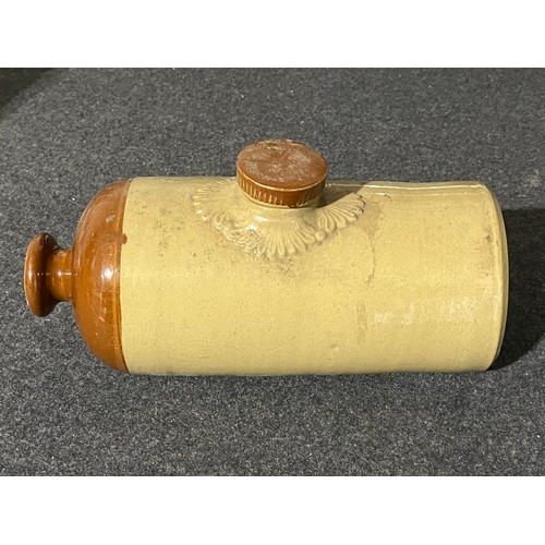 656 - Antique ceramic hot water bottle with stopper