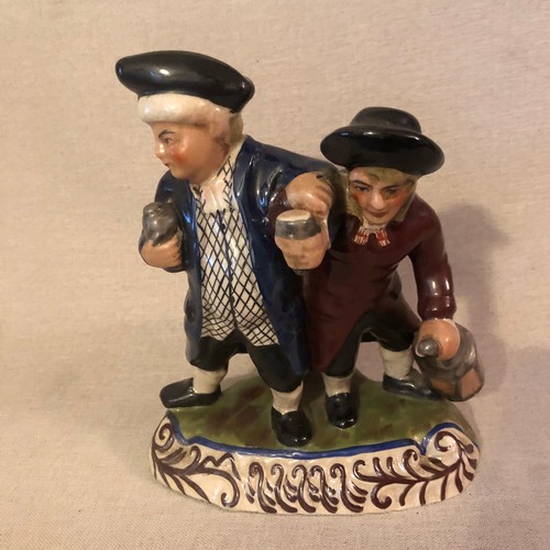 660 - ANTIQUE STAFFORDSHIRE DRUNKEN PARSON & HIS CLERK FIGURE 9