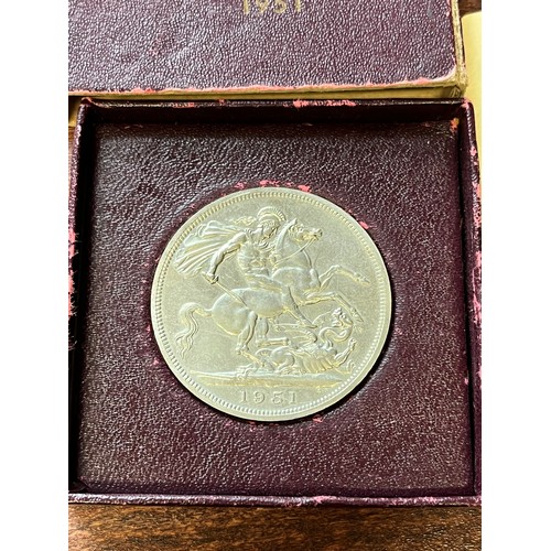 990 - Festival of Britain, 1951 crown. Five shillings uncirculated in boxed with certificate