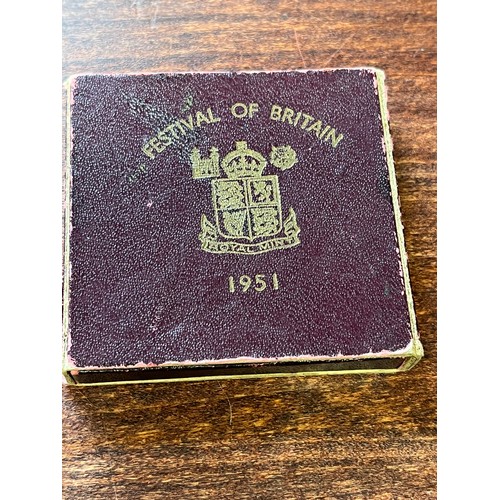 990 - Festival of Britain, 1951 crown. Five shillings uncirculated in boxed with certificate