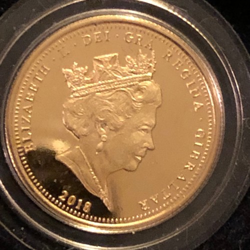 1087 - 2018 65th Anniversary of the Coronation 22 carat (916.7) gold 1/4 Sovereign Proof Coin 1.97g in Caps... 