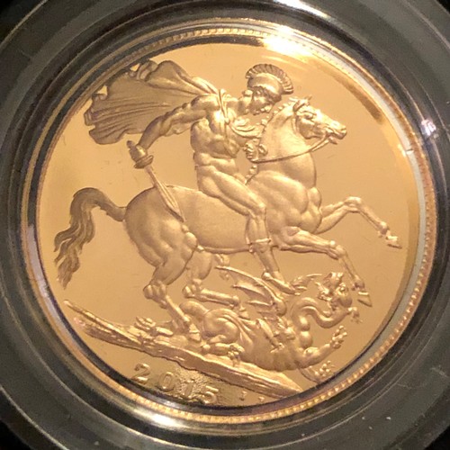 1089 - 2015 UK New Portrait 22 carat (916.7) gold Full Sovereign Proof Coin 7.98g in Capsule