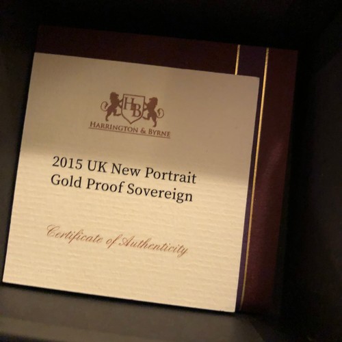 1089 - 2015 UK New Portrait 22 carat (916.7) gold Full Sovereign Proof Coin 7.98g in Capsule