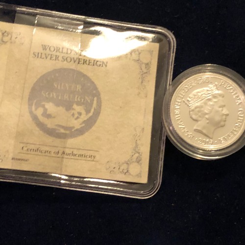 1094 - 2019 UK 'The World's First Silver Sovereign'  Proof Coin 7.98g in Capsule. First strike Limited edit... 