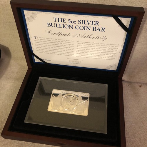 1113 - The 5 ounce silver bullion coin bar. Limited edition 338 of 995.