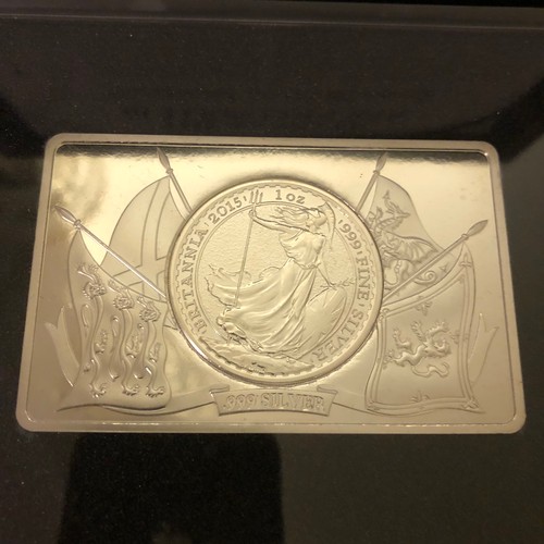 1113 - The 5 ounce silver bullion coin bar. Limited edition 338 of 995.