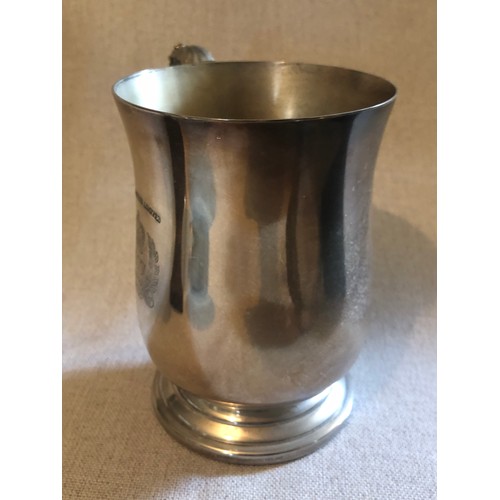 1151 - Silver plated tankard.