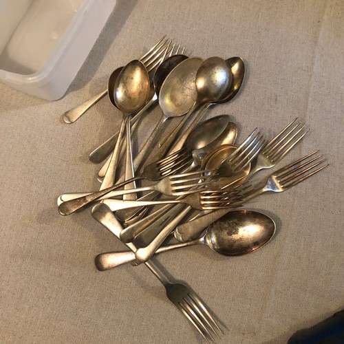 1152 - Scrap silver plated Cutlery. 0.895kgs