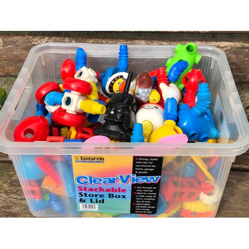 1444 - Box of Popoids and other plastic toys