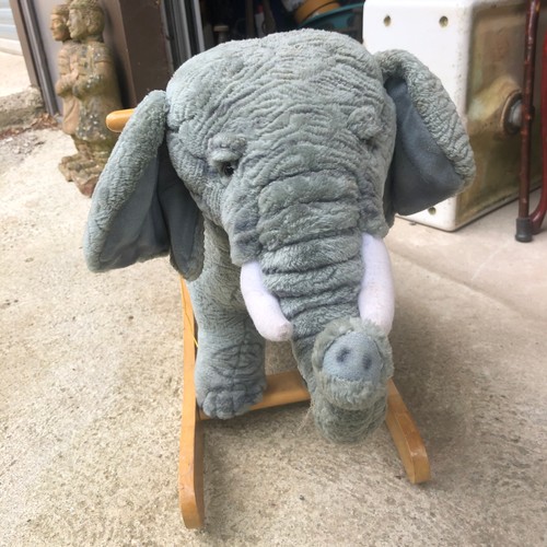 1449 - A Jade design children's plush rocking Elephant with adjustable truck