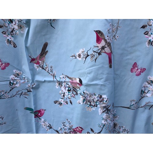 1481 - Pair of Dunelm Bird print curtains. Each 88