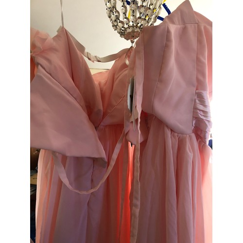 1489 - 2x Salmon pink Angel-Wardrobe Brides Maid dresses designed by Ping Feng. Both size 8.
24