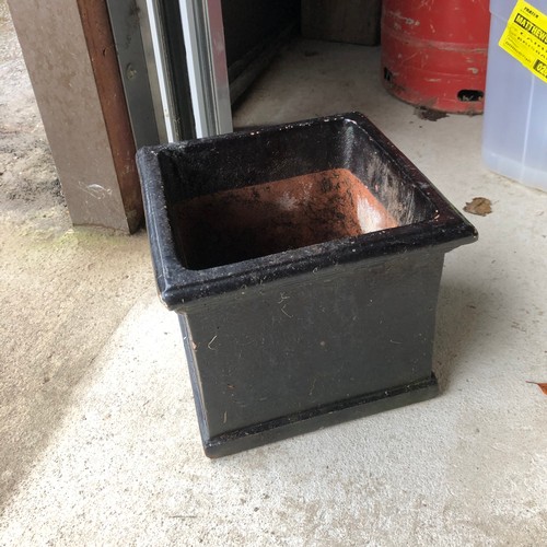 1825 - Square terracotta planter painted black