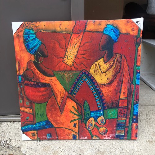 1939 - African art painting on canvas. Signed