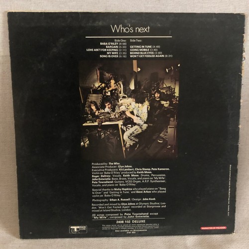 2226 - Who’s Next. Polydor 1971 Track Record. 2408 102