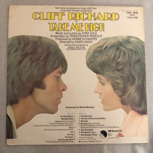 3251 - Cliff Richard. Take me high. EMI stereo. EMC 3016