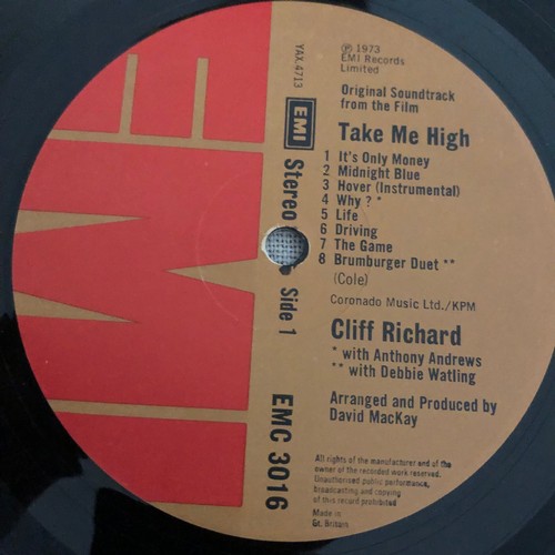 3251 - Cliff Richard. Take me high. EMI stereo. EMC 3016