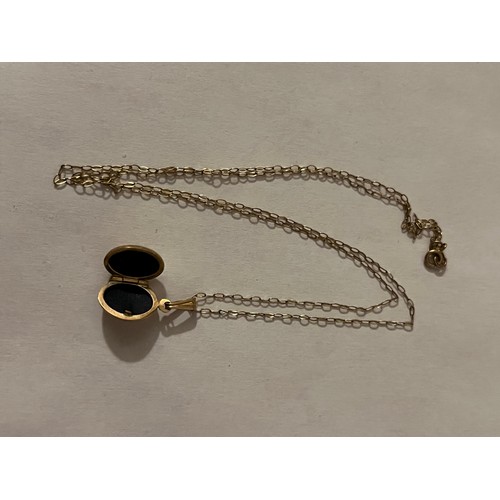 1 - 9ct gold locket on 9ct gold chain fully hallmarked