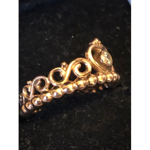 2 - Pandora ale met 52 Gold plated ring. Size L including box.