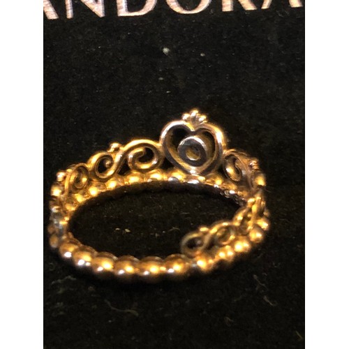 2 - Pandora ale met 52 Gold plated ring. Size L including box.