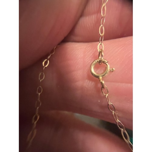 5 - 9ct gold sweet 16 pendant on 9ct gold chain fully hallmarked