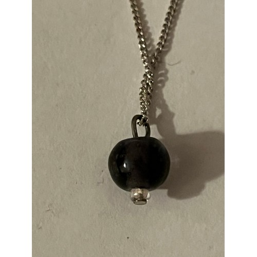 11 - Silver .925 chain with glass bead pendant