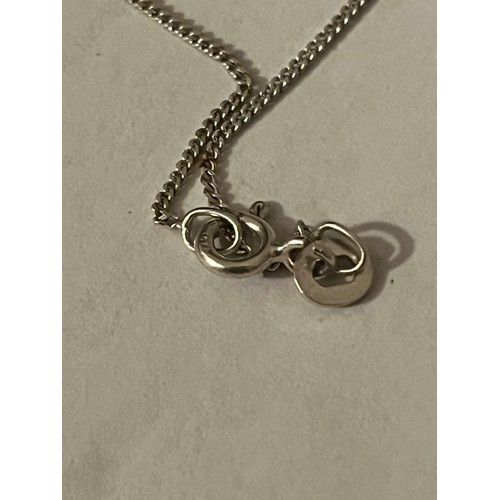 11 - Silver .925 chain with glass bead pendant