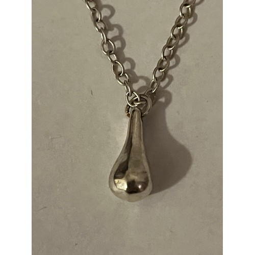 12 - Silver .925 tear drop pendant on chain