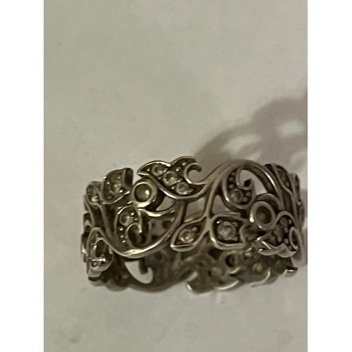 16 - .925 silver ornate ring. Size Q